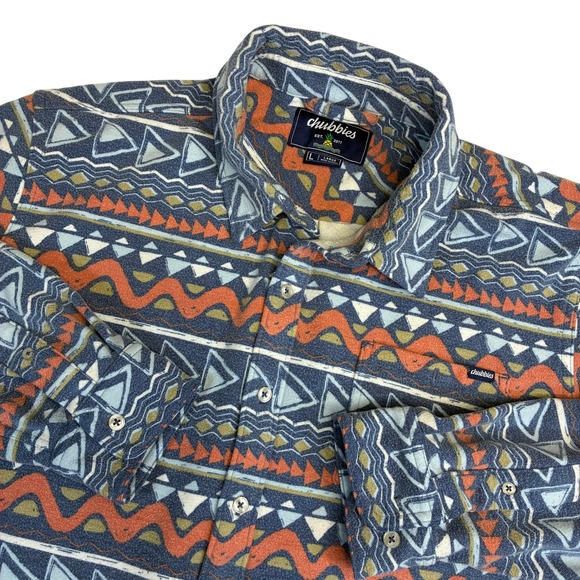 chubbies Other - Chubbies Mens Long Sleeve Geometric Pattern Button Up Shirt Large